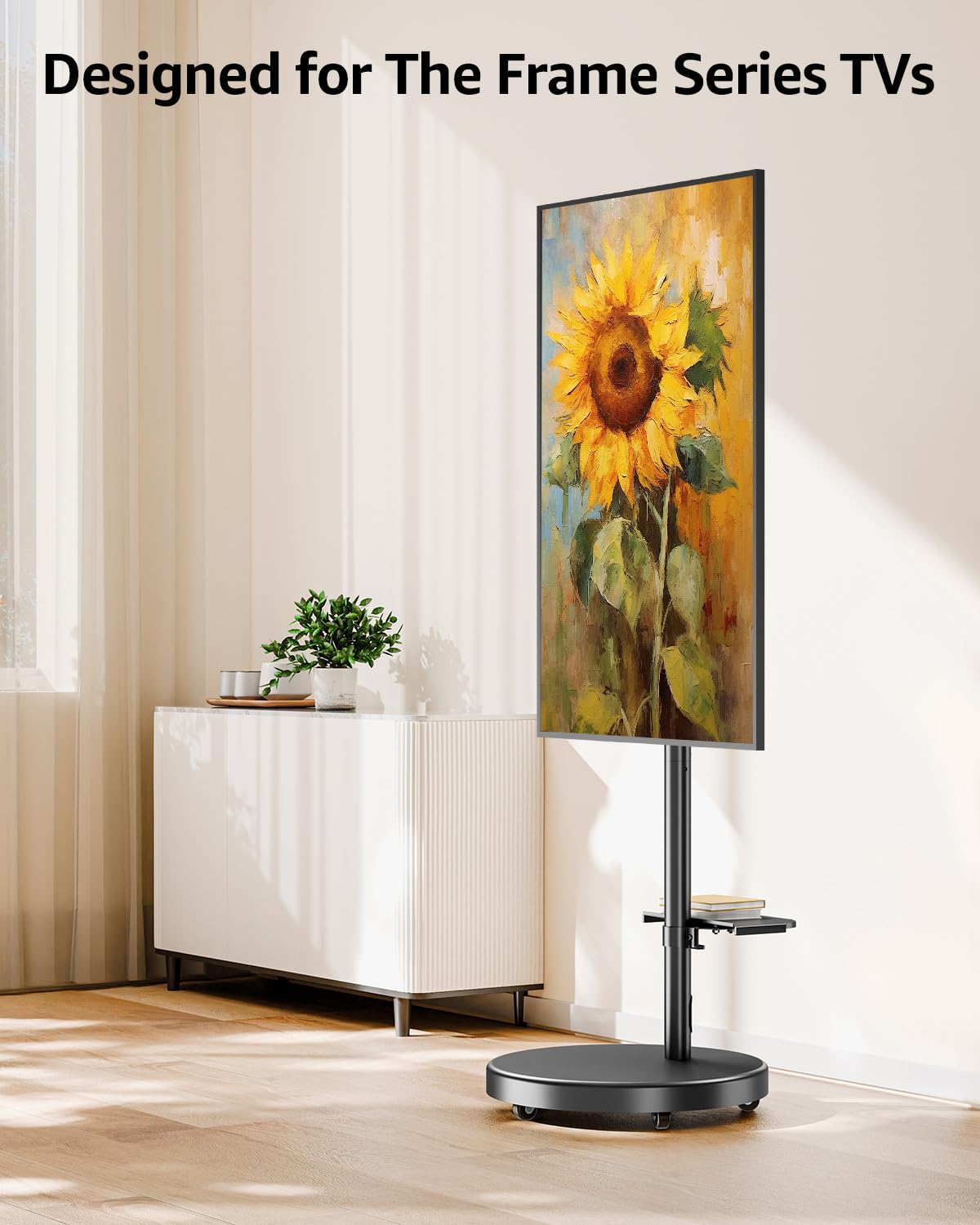 Rolling Mobile TV Cart for 32-65 Inch TVs, Height Adjustable TV Cart on Wheels B115