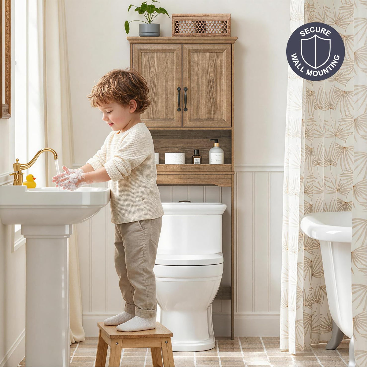 Over the Toilet Storage Cabinet with Doors W3727