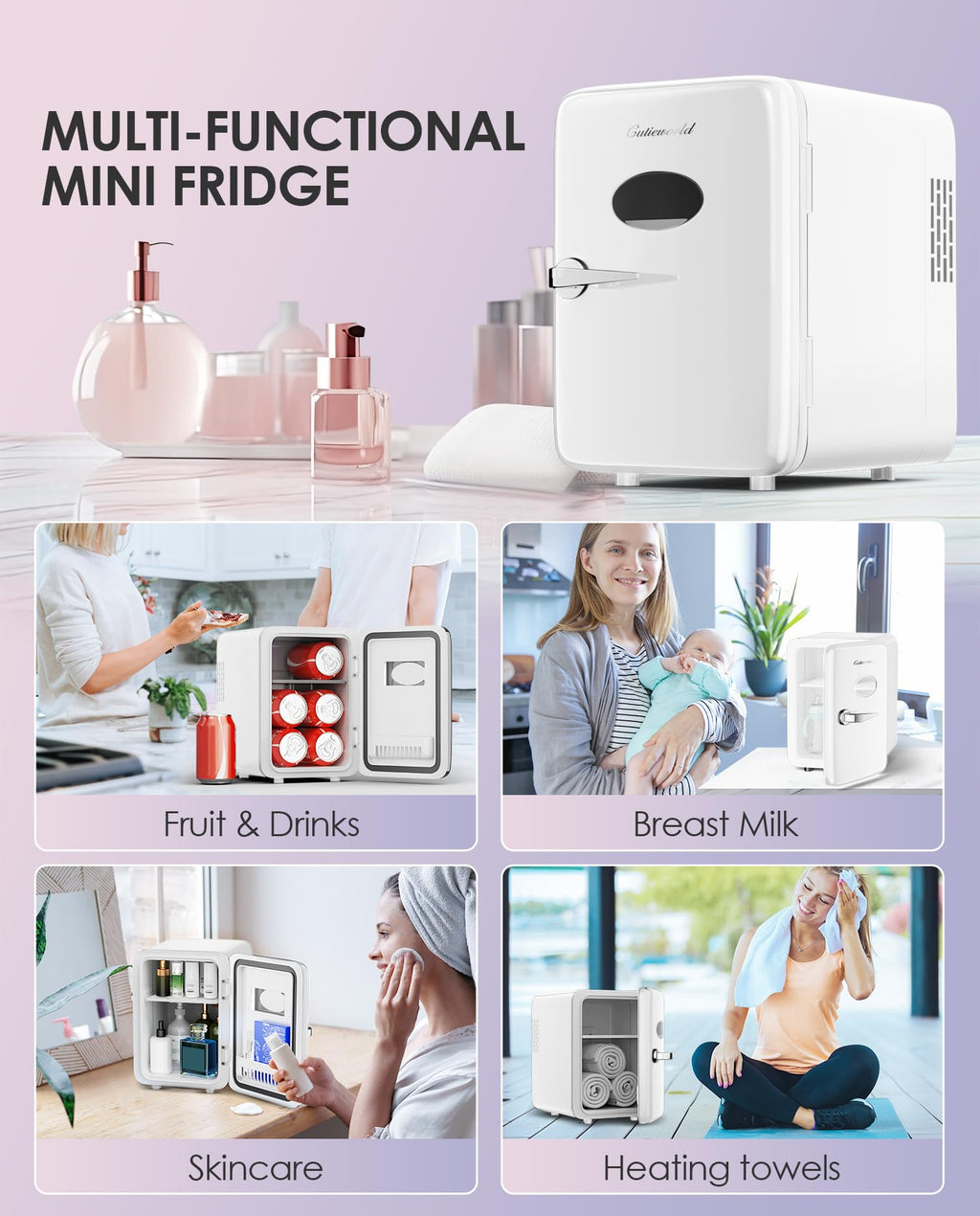 4L Pearly White Mini Skincare Fridge V937810