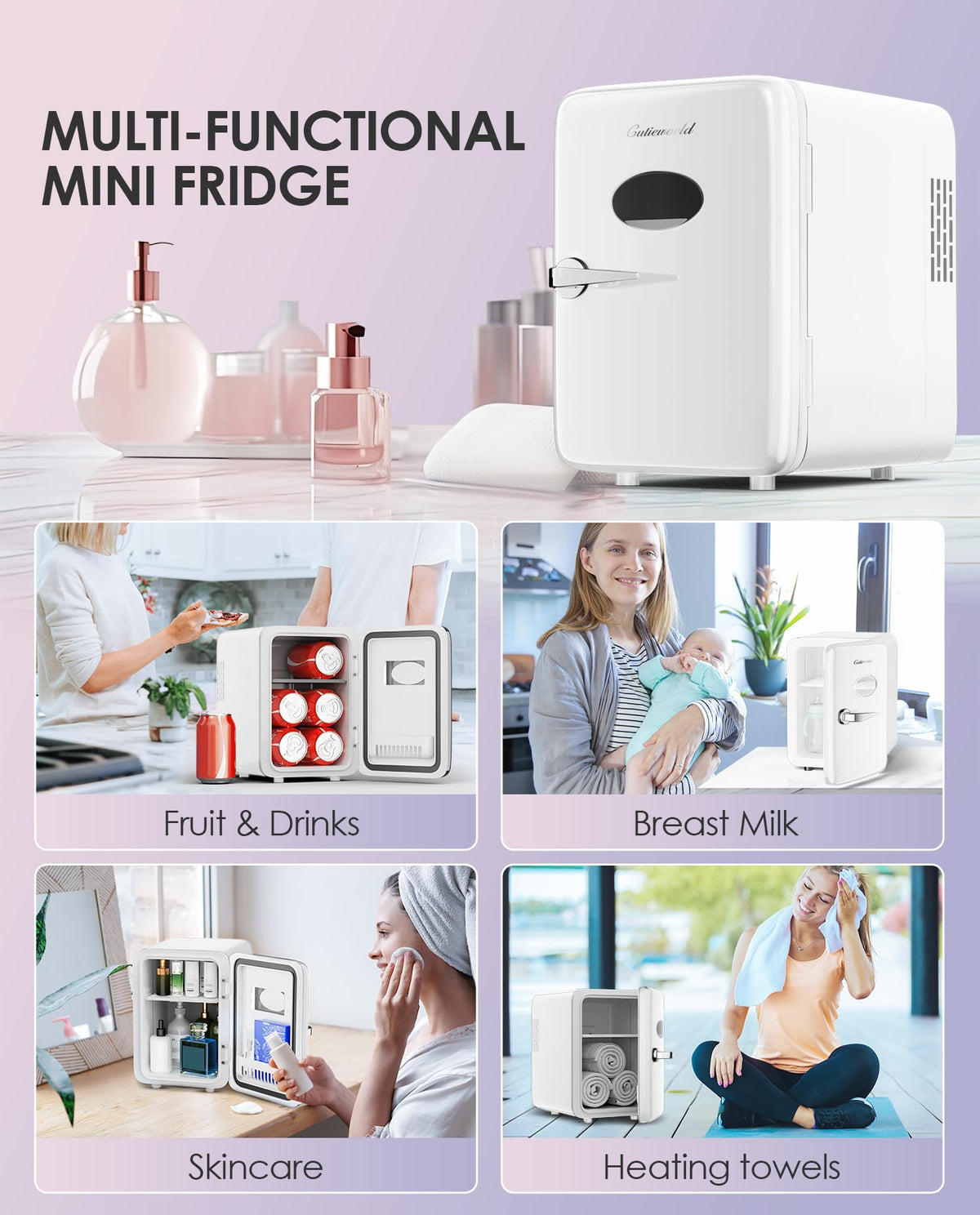 4L Pearly White Mini Skincare Fridge V937810