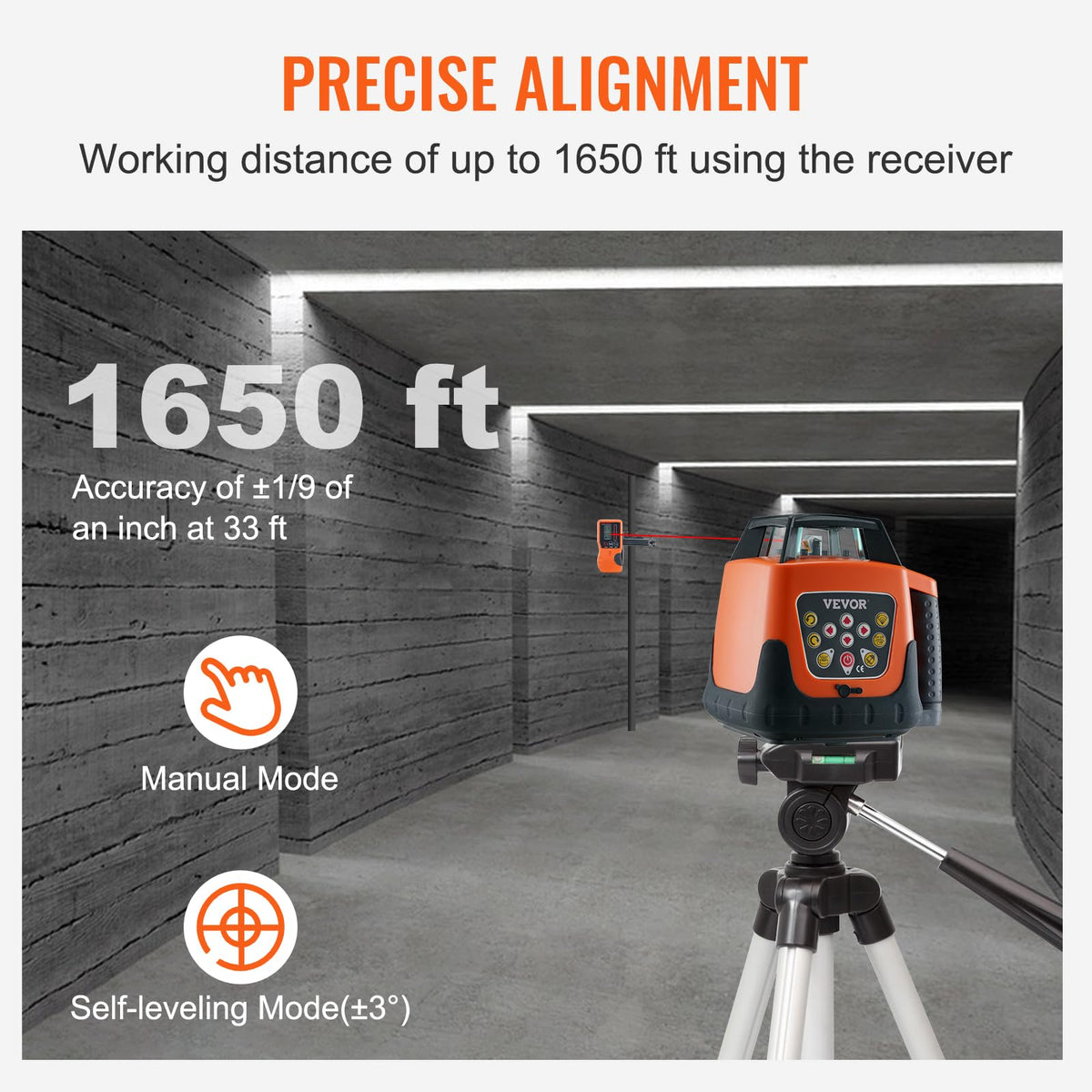 Rotary Laser Level 360 Degree Self-Leveling Red Cross Line J9822
