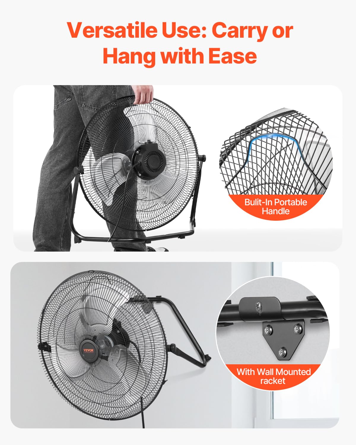 20 Inch 3 Speeds High Velocity Industrial Floor Fan U472597