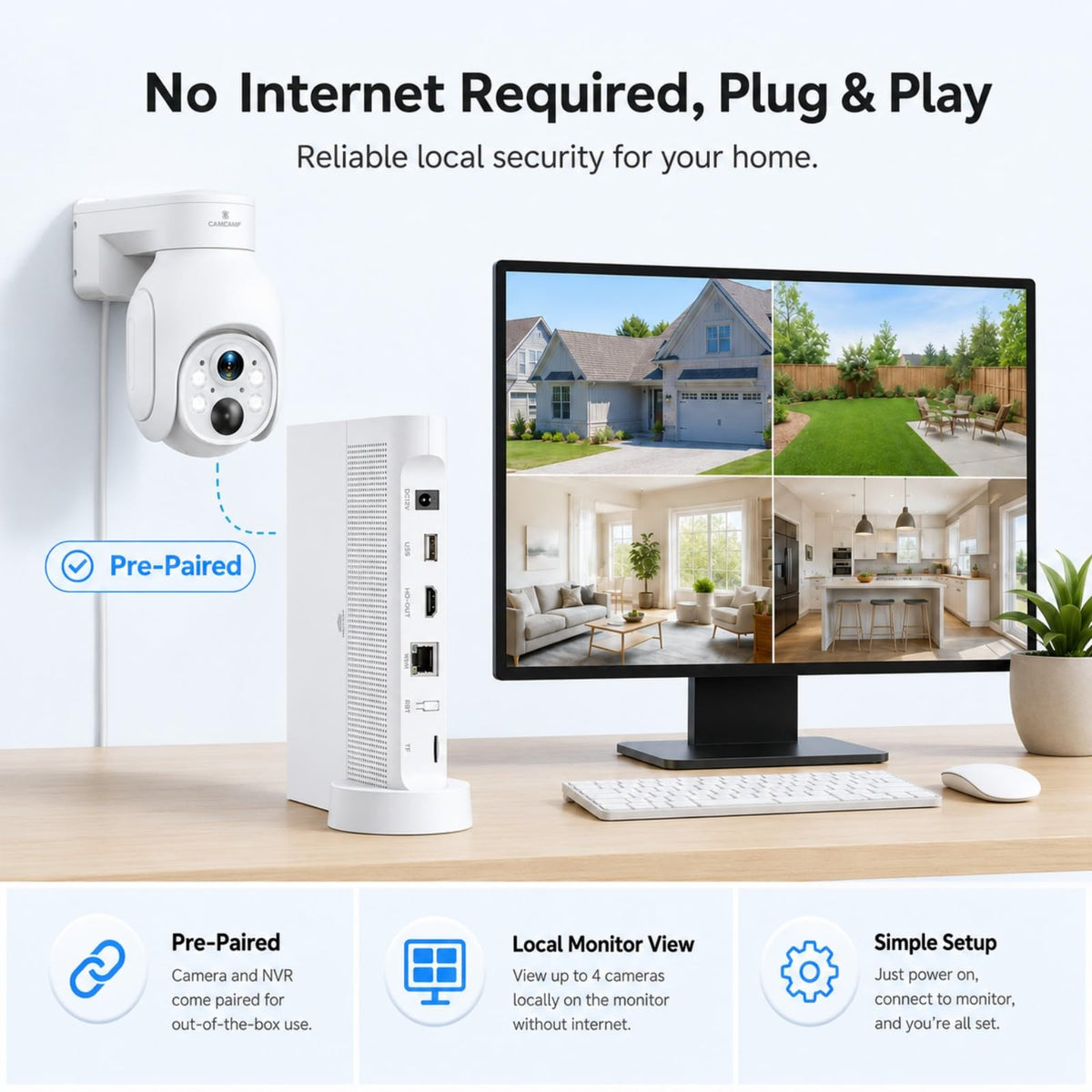 Solar Security Cameras Wireless Outdoor 4 Pack T421085
