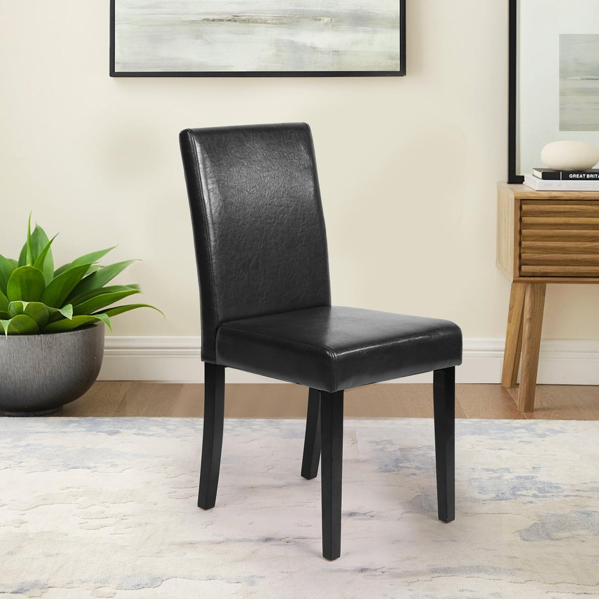 Set of 4 Black Dining Chairs B820