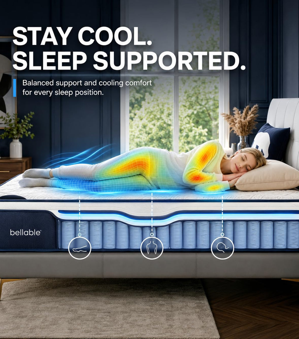 Full XL 14 Inch Cooling Gel Memory Foam Pocket Spring Mattress U157718