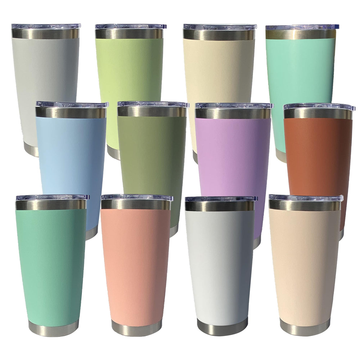 20oz Insulated Stainless Steel Tumblers with Lid and Straw Y262990
