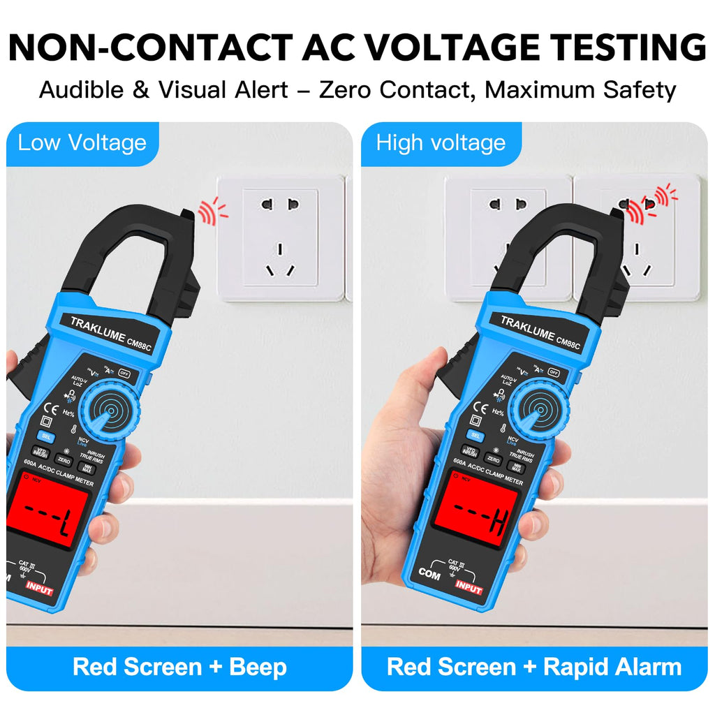 600A AC/DC TRMS Clamp Meter Multimeter J587