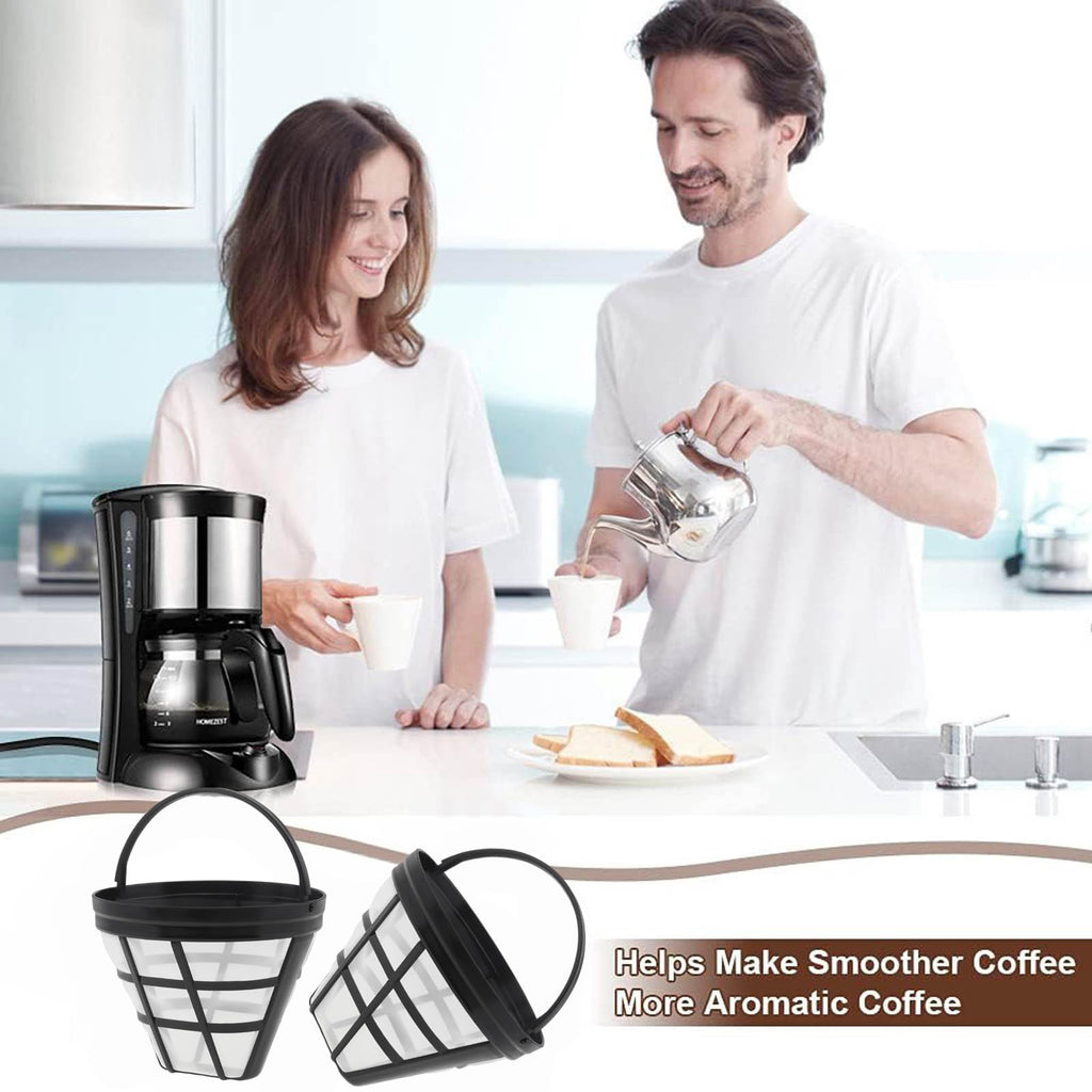 Reusable Cone Coffee Filters 8-12 Cup with Spoon and Brush F8491