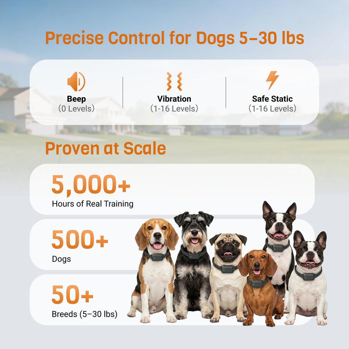 Ultra-Small IPX8 Dog Training Collar with Beep & Vibration & Shock I198