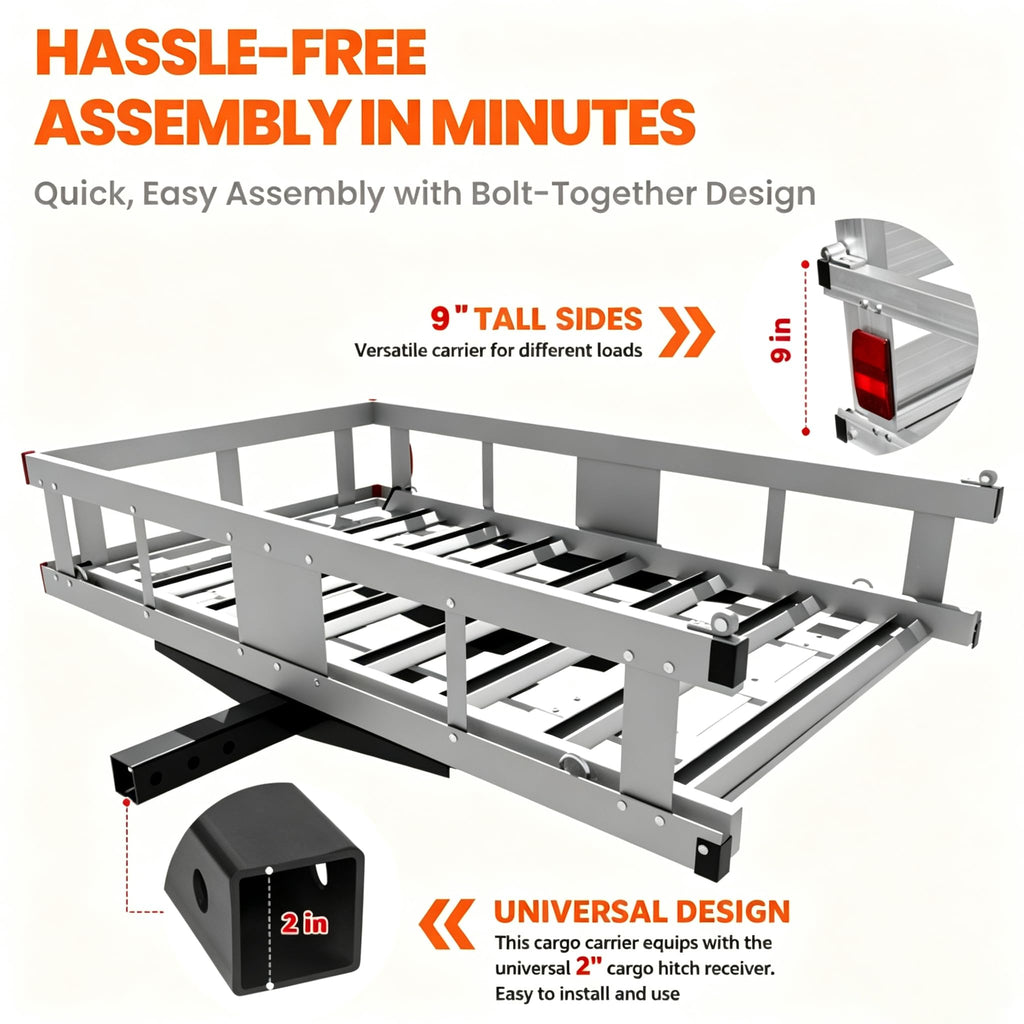 Aluminum Hitch Cargo Carrier with Ramp J59863