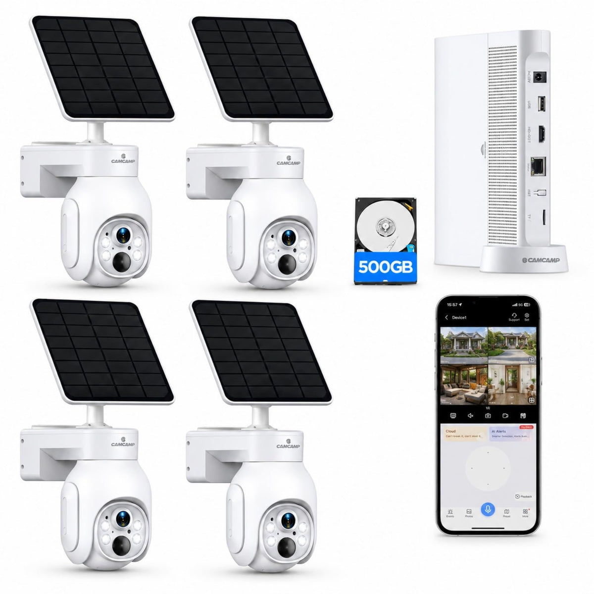 Solar Security Cameras Wireless Outdoor 4 Pack T421085