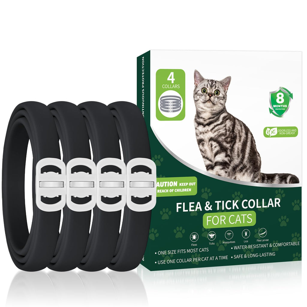 Black 4-Pack Cat Flea and Tick Collar J973
