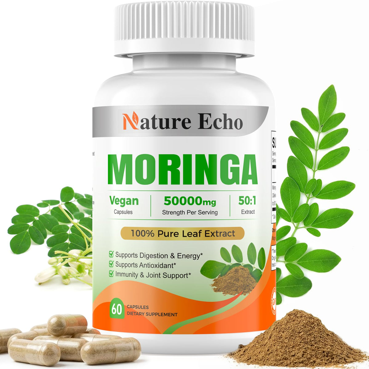 Moringa Capsules 1000mg 60 Count N5627