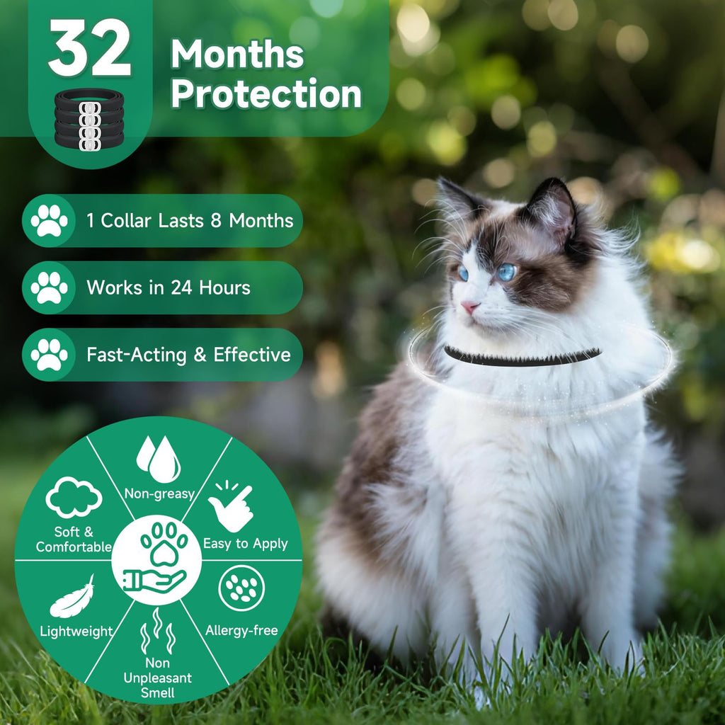 Black 4-Pack Cat Flea and Tick Collar J973
