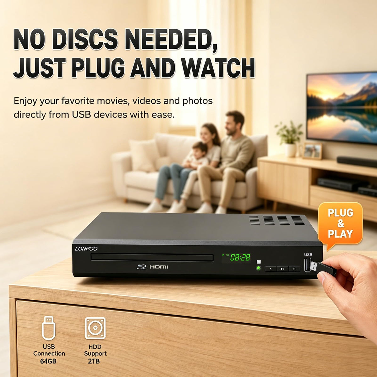 Blu-Ray Disc Player 1080P HDMI A205