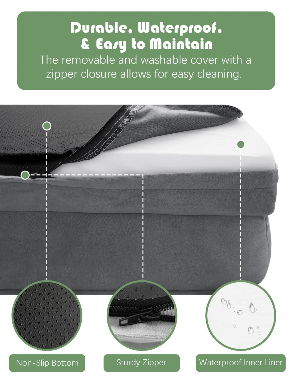 Orthopedic Dog Bed with Sides Grey D3188