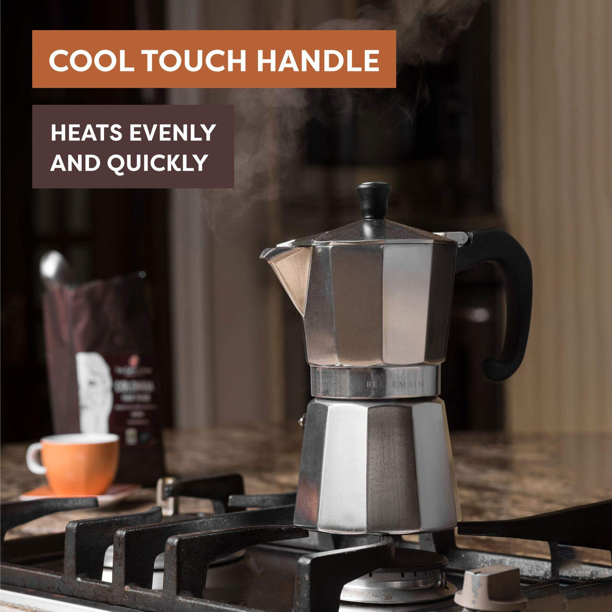 Stovetop Espresso Maker 6-Cup Silver W850
