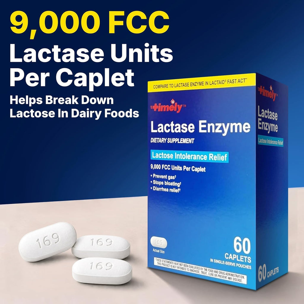 Lactase Enzyme 9,000 FCC Units 60 Caplets I14984