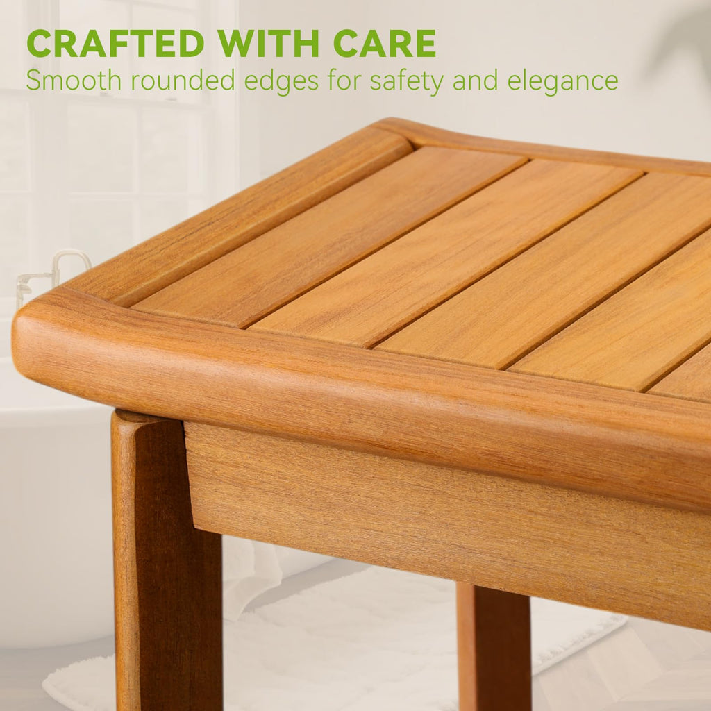 Waterproof Wooden Teak Shower Bench D6001