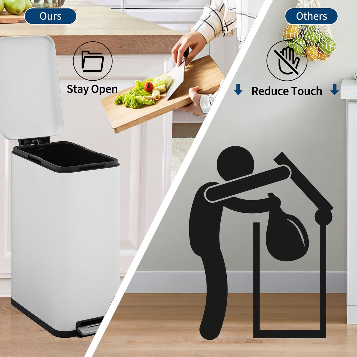 13.2 gal Stainless Steel Step Trash Can A7042