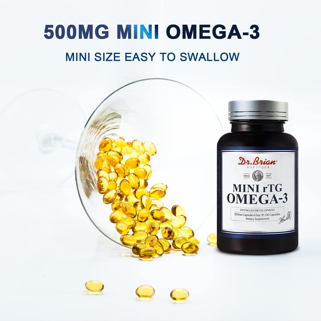 130 Softgel rTG Omega 3 Fish Oil Capsule with EPA/DHA Vitamin D E B2330