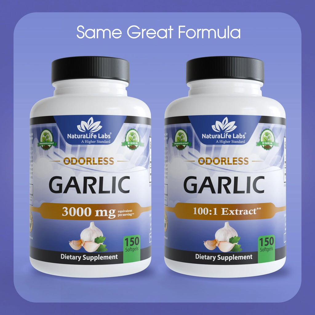 Odorless Garlic 100:1 Extract with Olive Oil 150 Softgels I383344