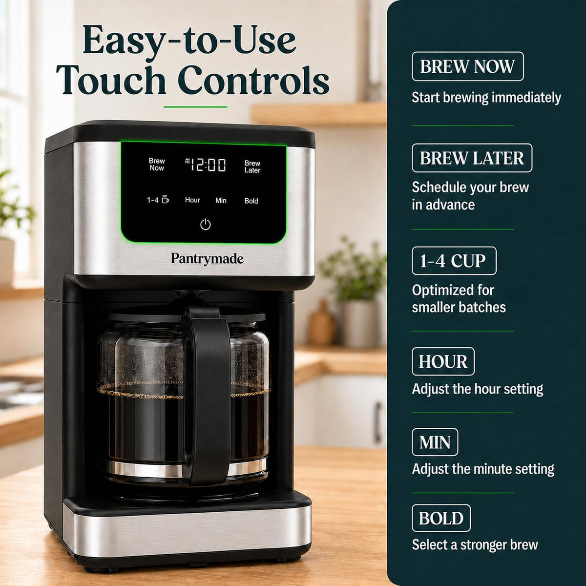 14-Cup Programmable Drip Coffee Maker with Glass Carafe, Black W325457