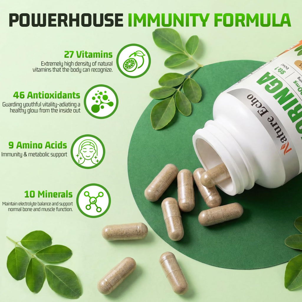 Moringa Capsules 1000mg 60 Count N5627