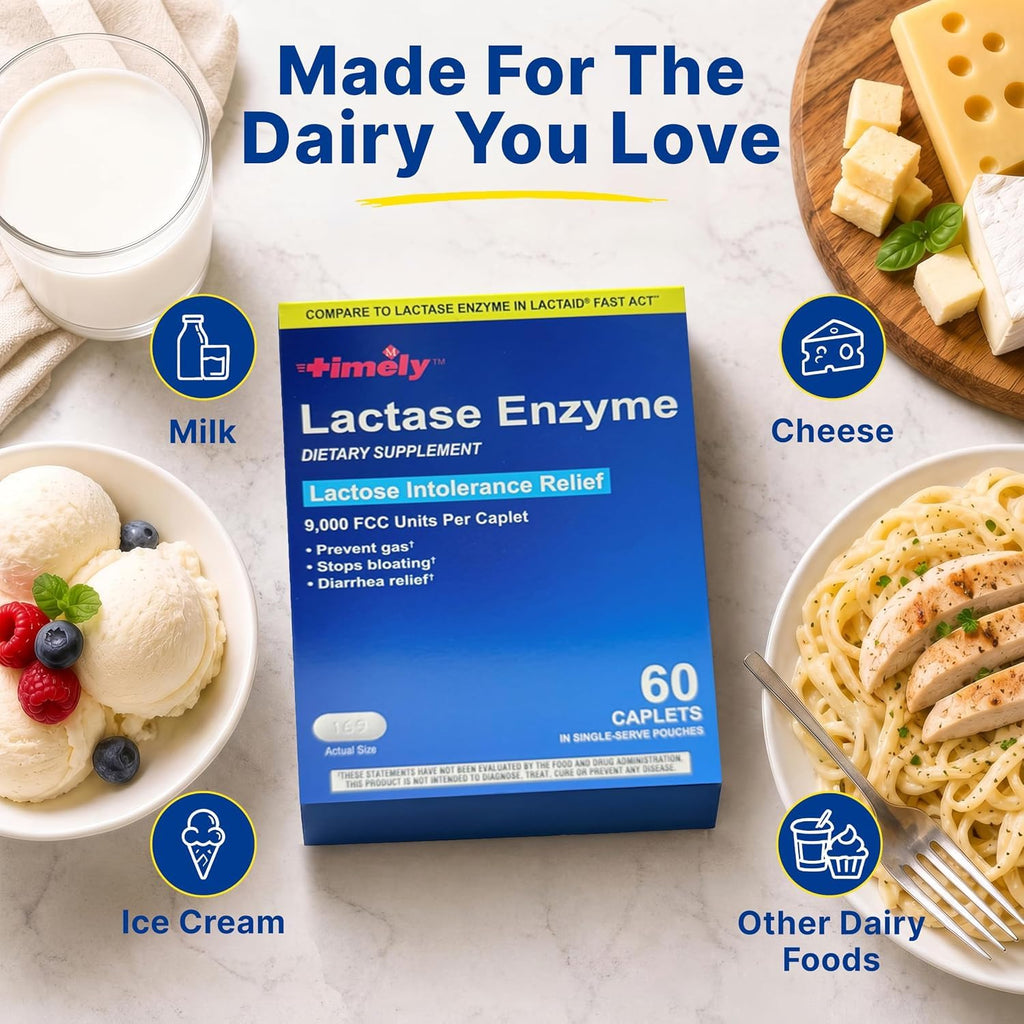 Lactase Enzyme 9,000 FCC Units 60 Caplets I14984