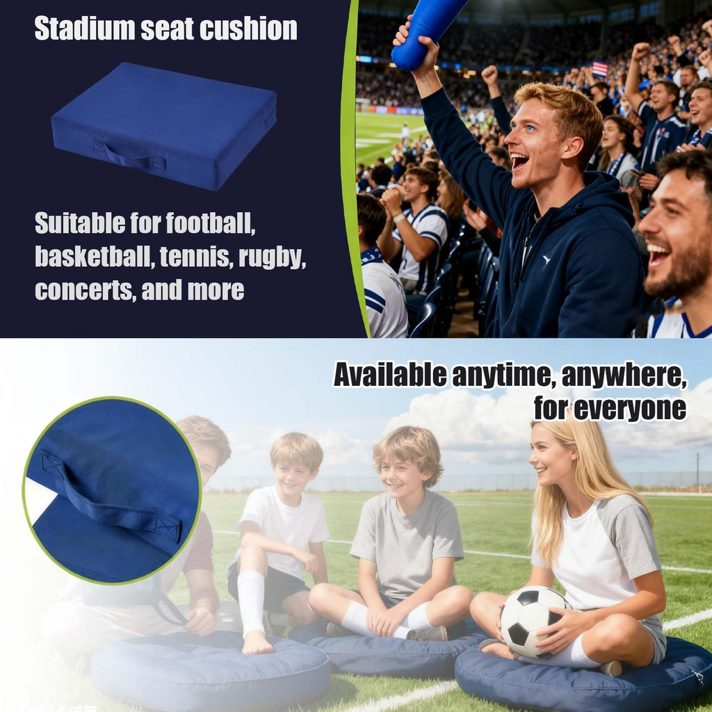 2 Pcs Portable Bleacher Seat Cushions with Handle N965