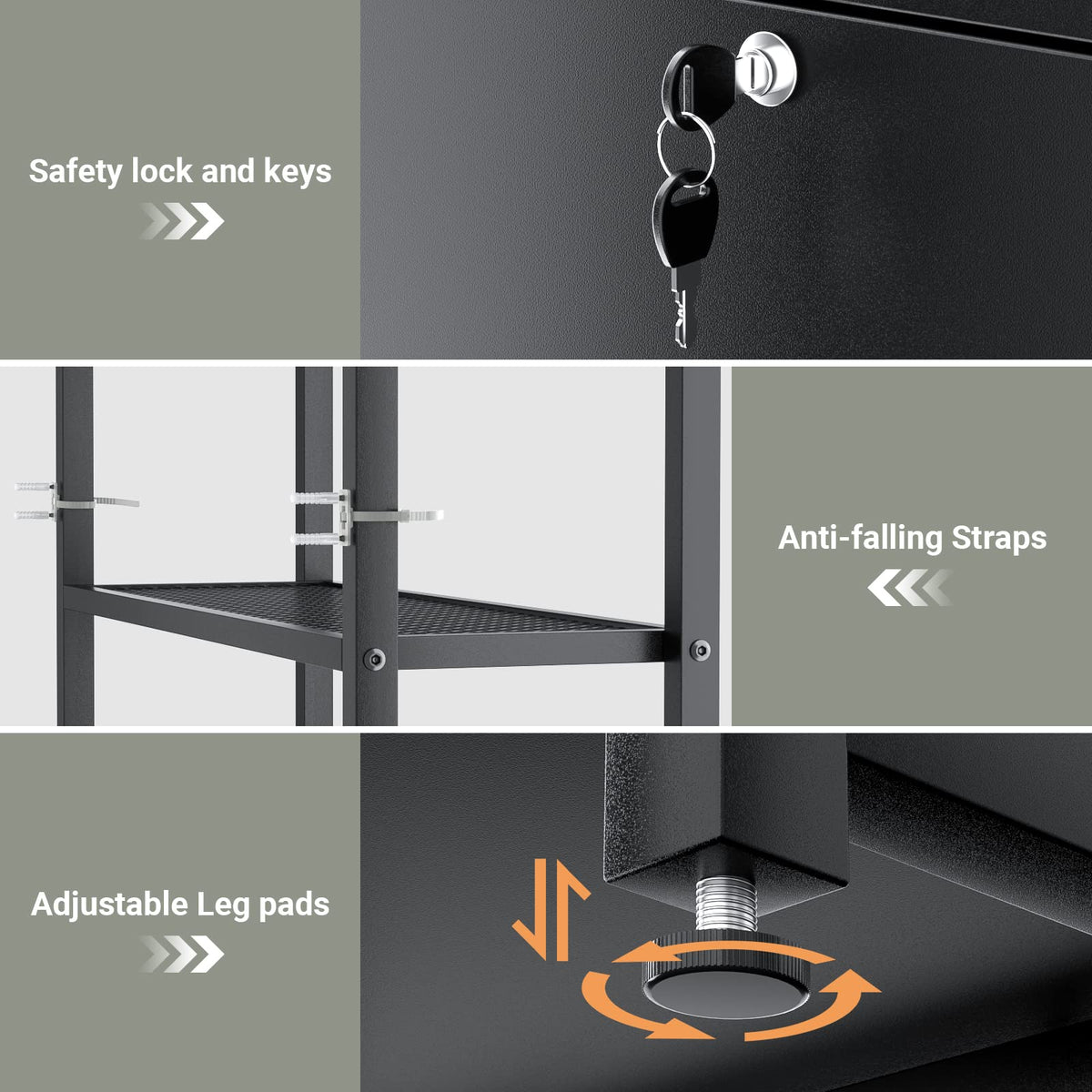 Black Vertical Filing Cabinet with Bookshelf J5641