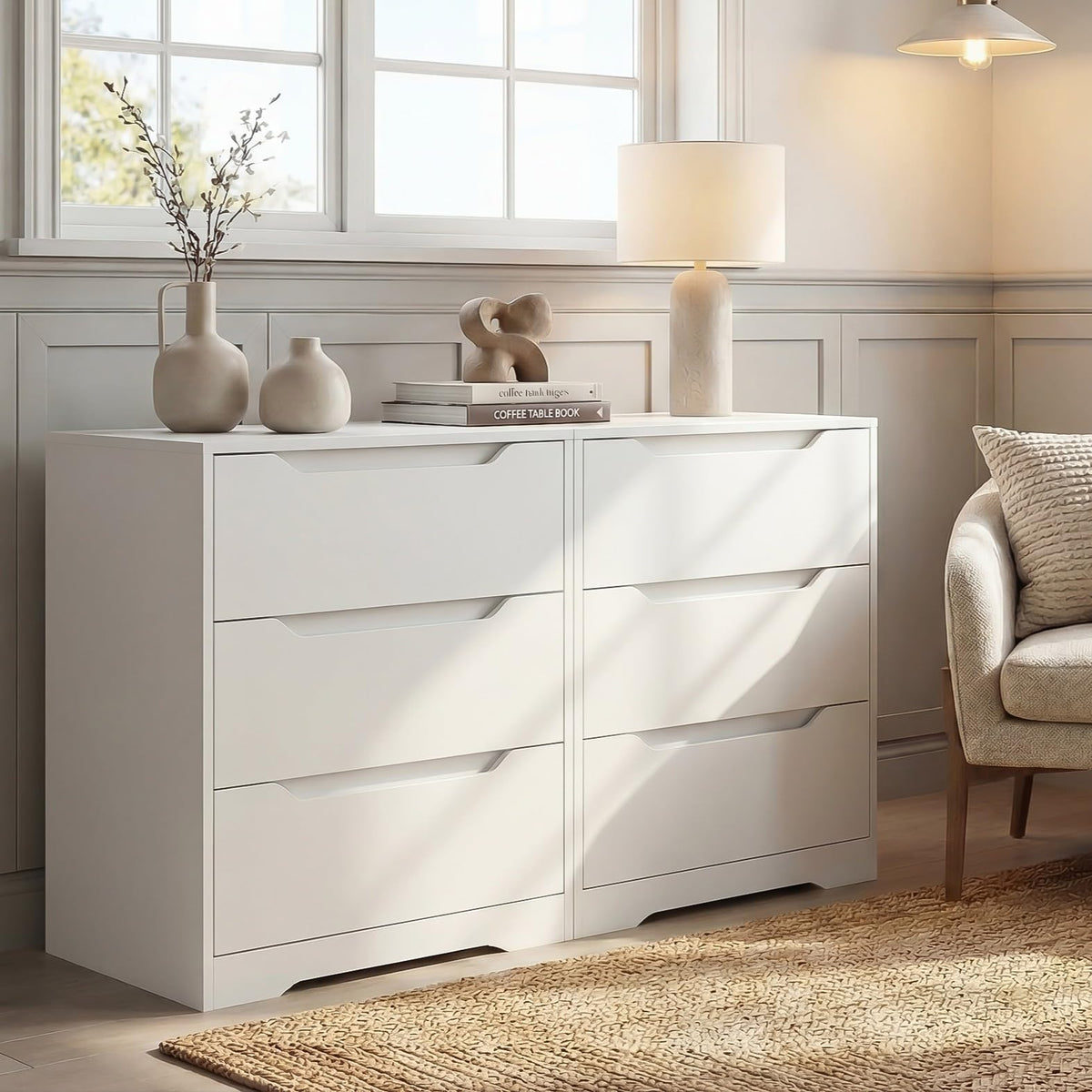 White 3 Drawer Wood Dresser X142179