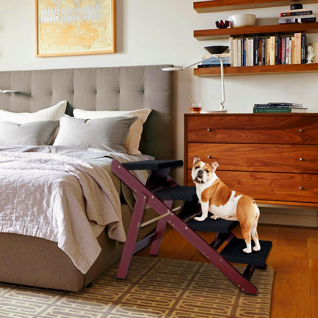 Foldable 4 Steps Wooden Dog Stairs T20379