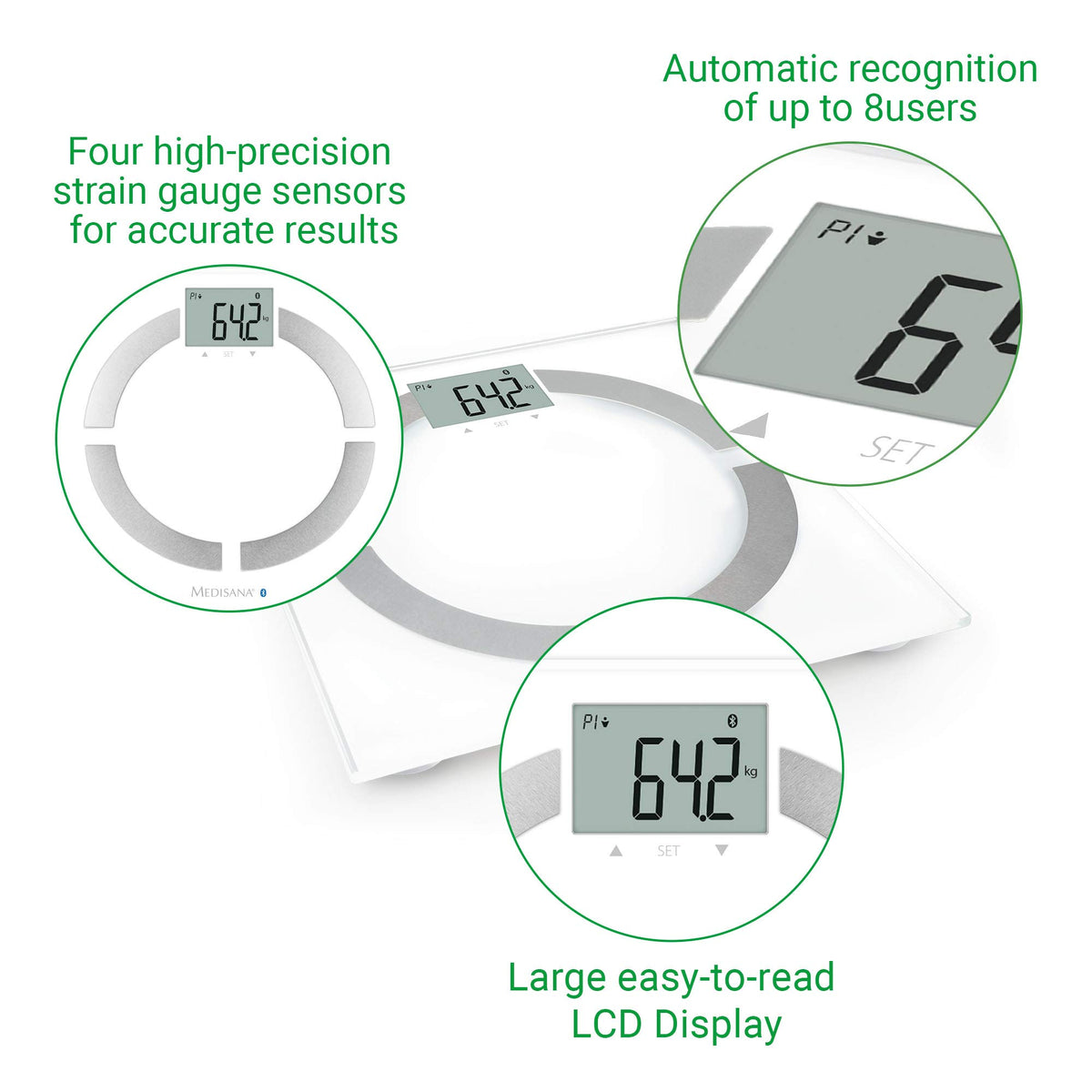 White 180 kg Body Analysis Scale M50874