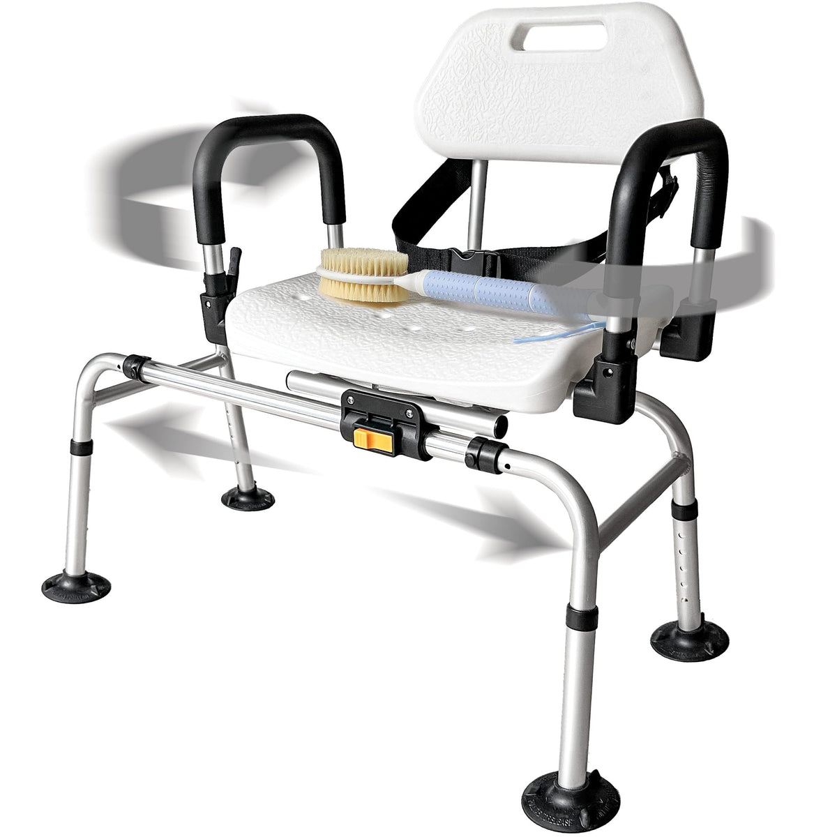 Extra-Wide 360lb Capacity Non-Slip Padded Shower Chair & Transfer Bench B707