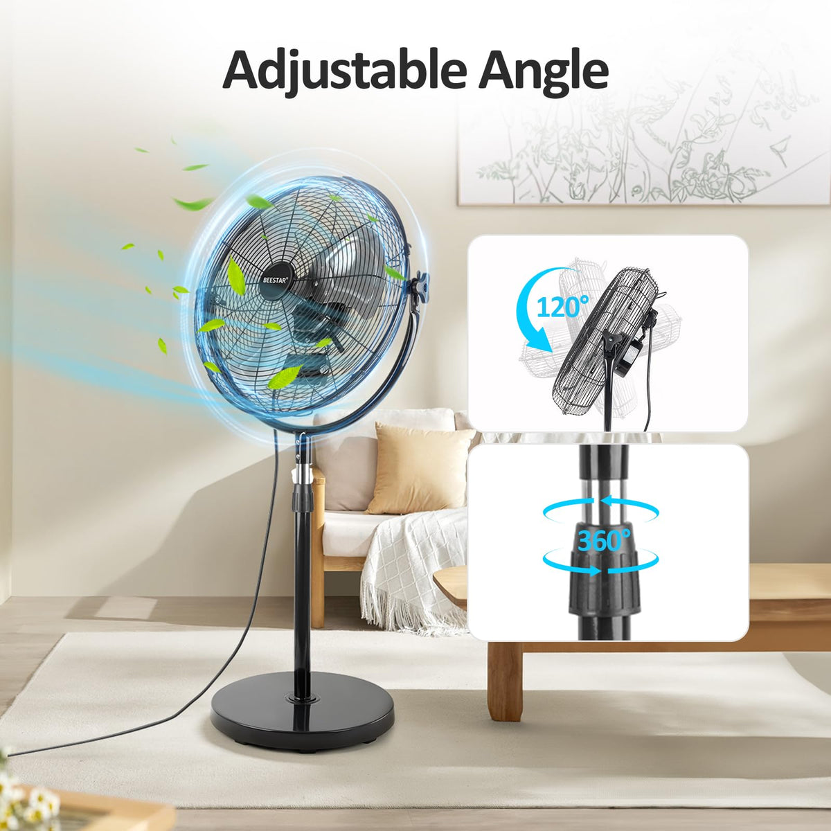 18 Inch High Velocity Metal Pedestal Fan C9572