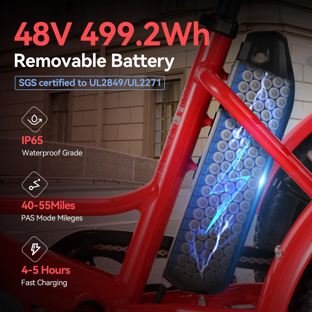 Electric Tricycle for Adults with Basket, Folding 3-Wheel Electric Bike with Removable Battery G676
