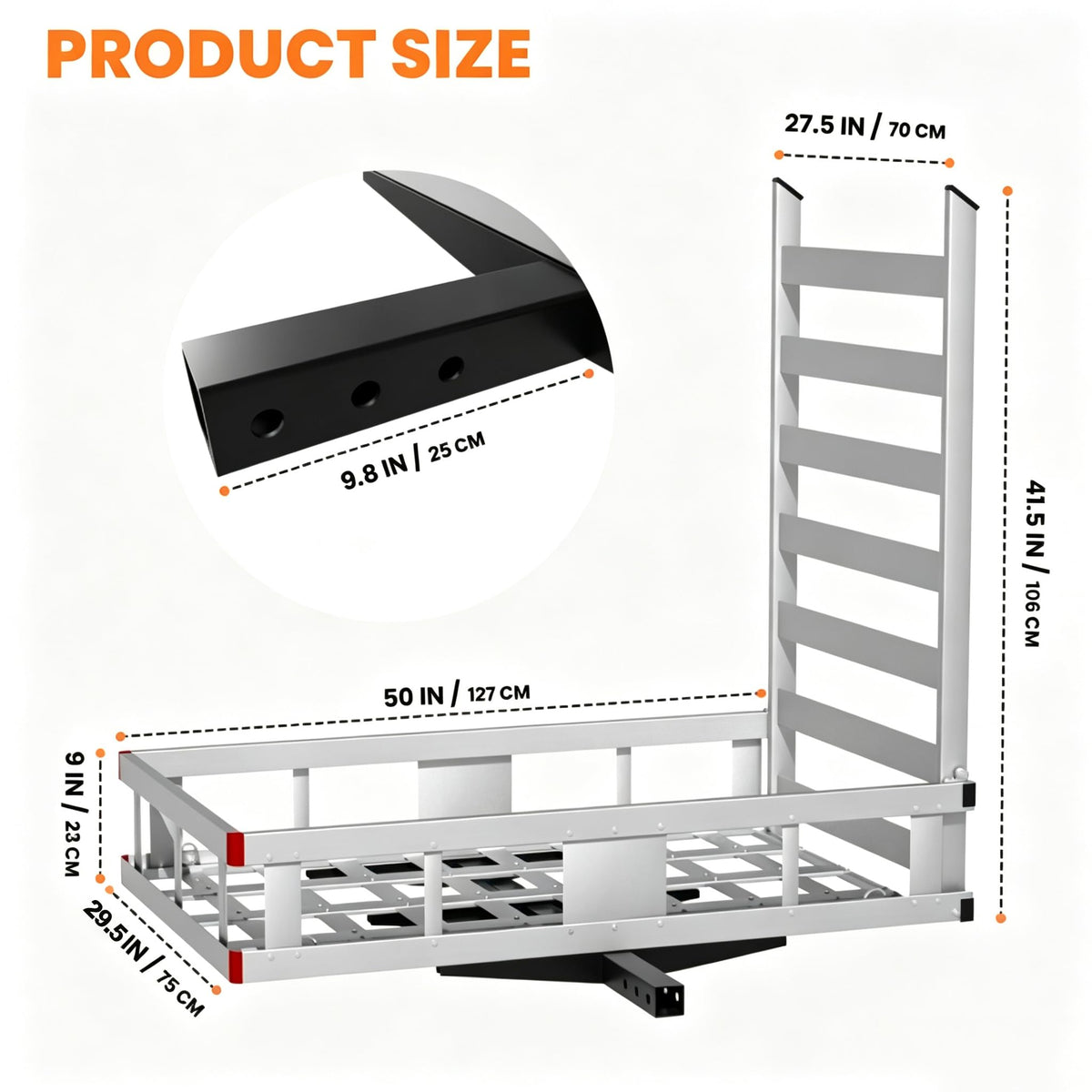 Aluminum Hitch Cargo Carrier with Ramp J59863