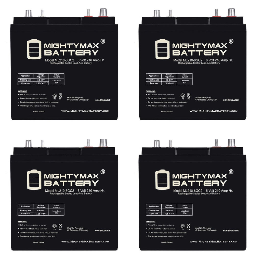6V 210AH Dual Terminal SLA Replacement Battery 4 Pack Q262