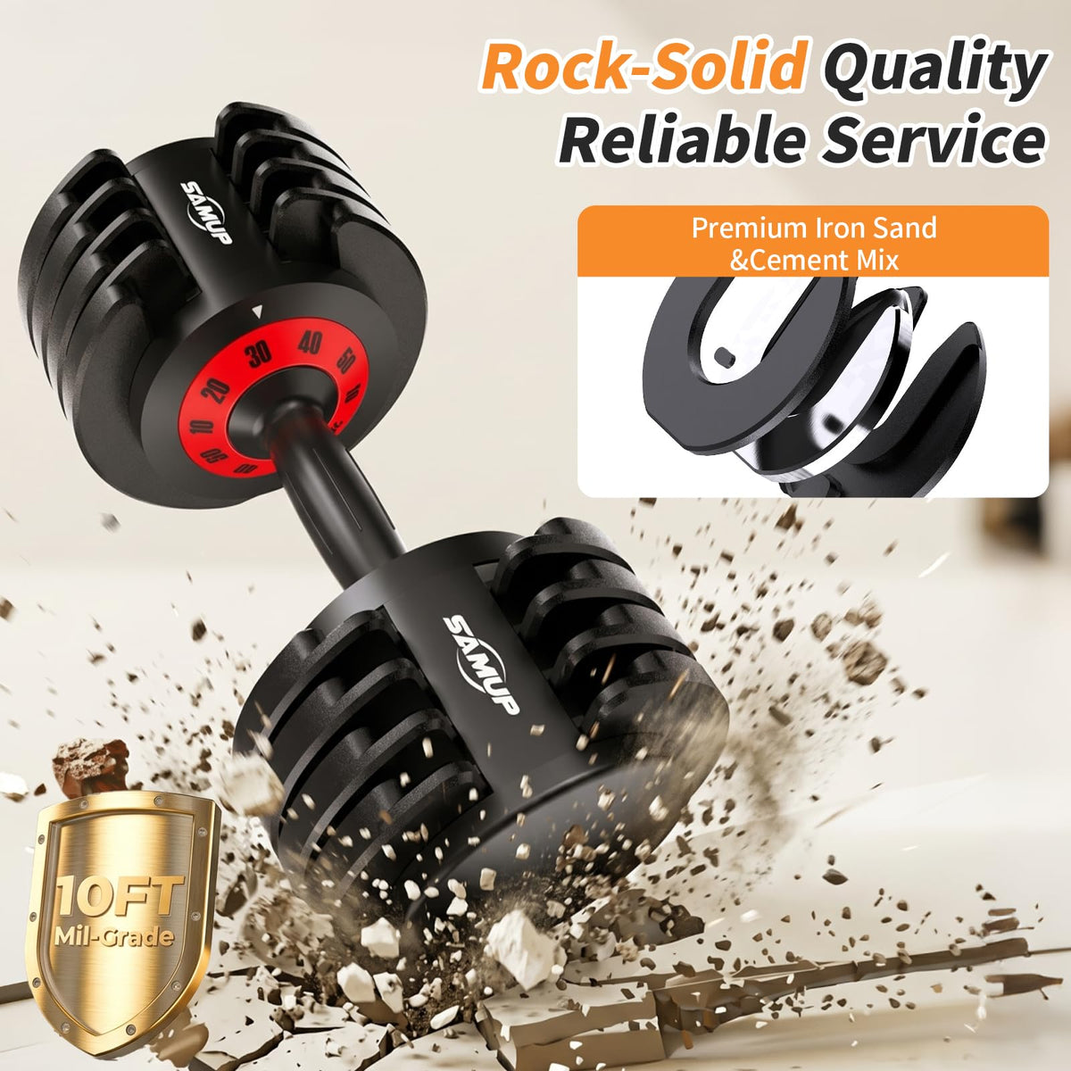 Adjustable Dumbbell Set of 2 with Storage Box E107