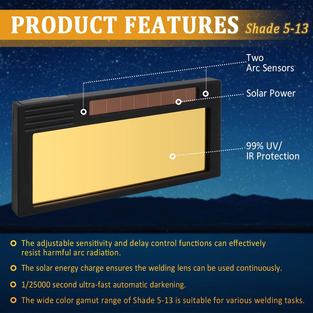 Auto Darkening Welding Lens Shade 5-13 E775