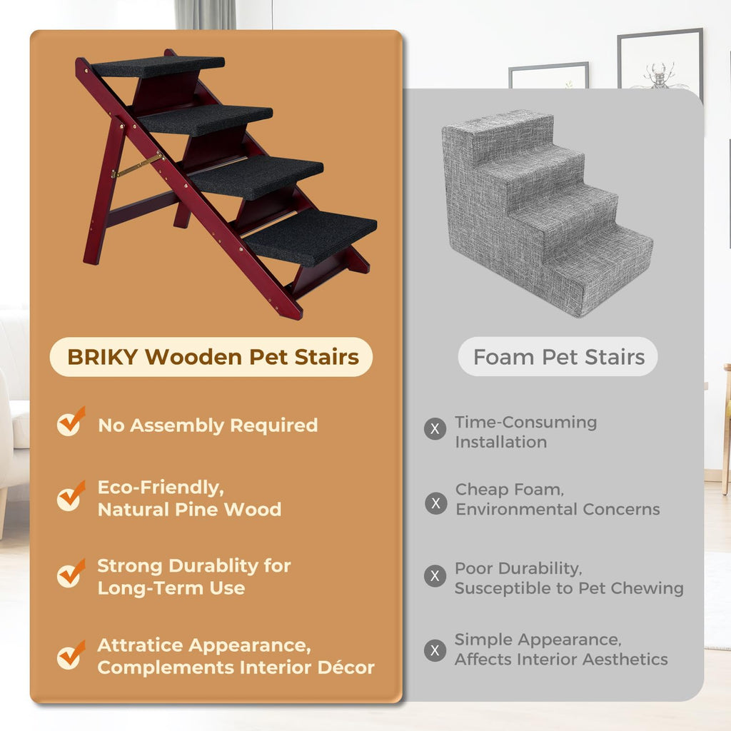 Foldable 4 Steps Wooden Dog Stairs T20379