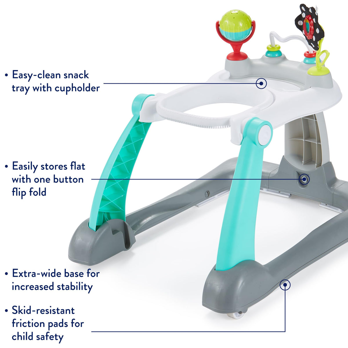 Foldable Adjustable Baby Walker with Wheels J68002