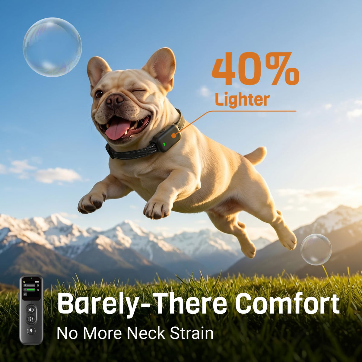 Ultra-Small IPX8 Dog Training Collar with Beep & Vibration & Shock I198