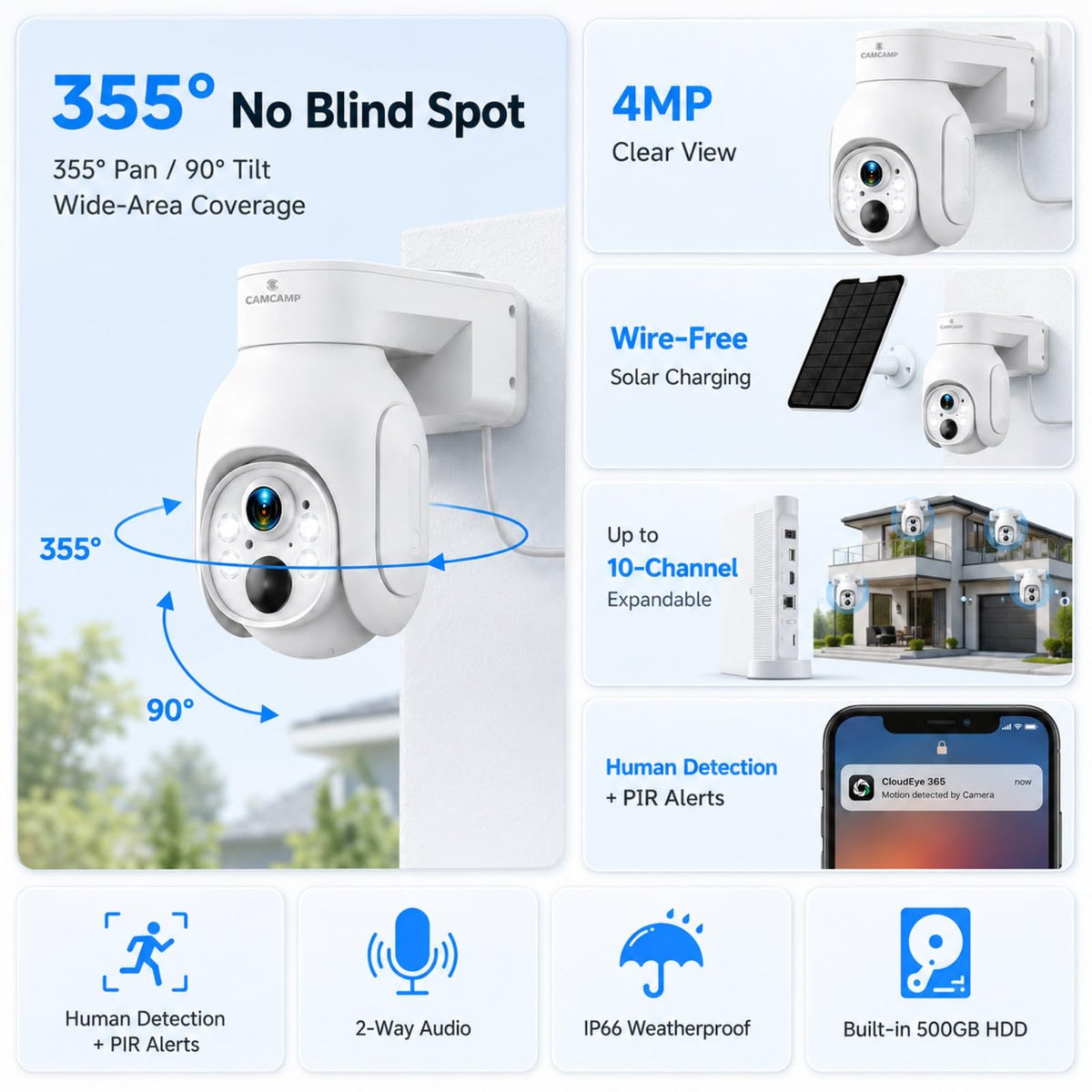 Solar Security Cameras Wireless Outdoor 4 Pack T421085