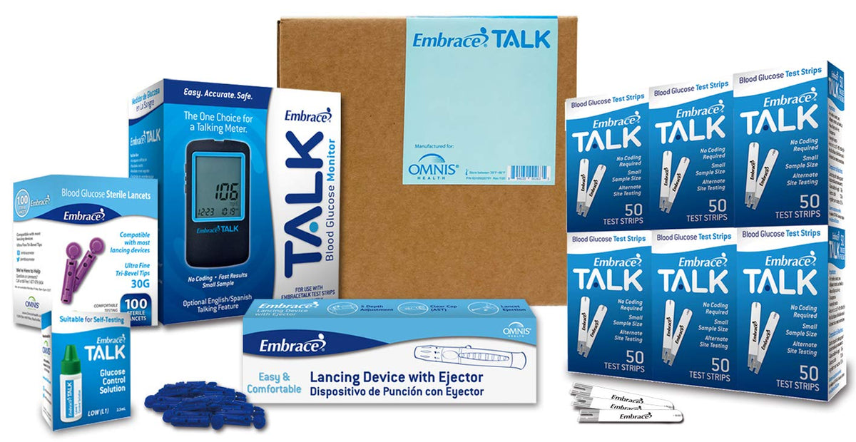 Diabetes Testing Kit with Blood Glucose Meter Test Strips Lancets and Carrying Case M750316