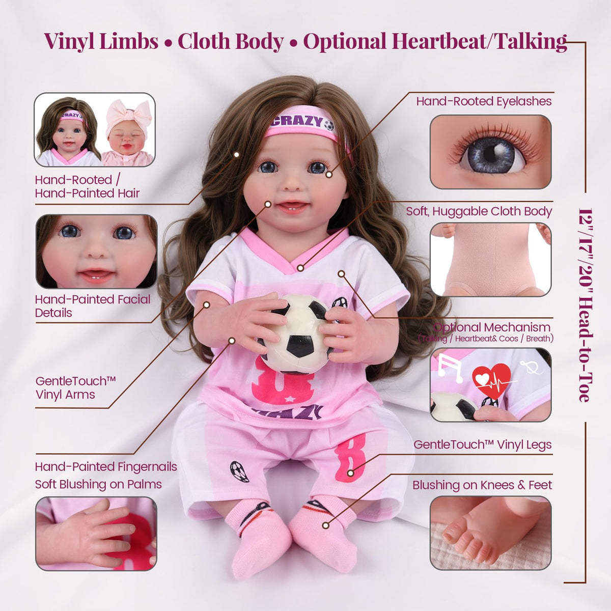 20 Inch Reborn Baby Dolls Girl P174