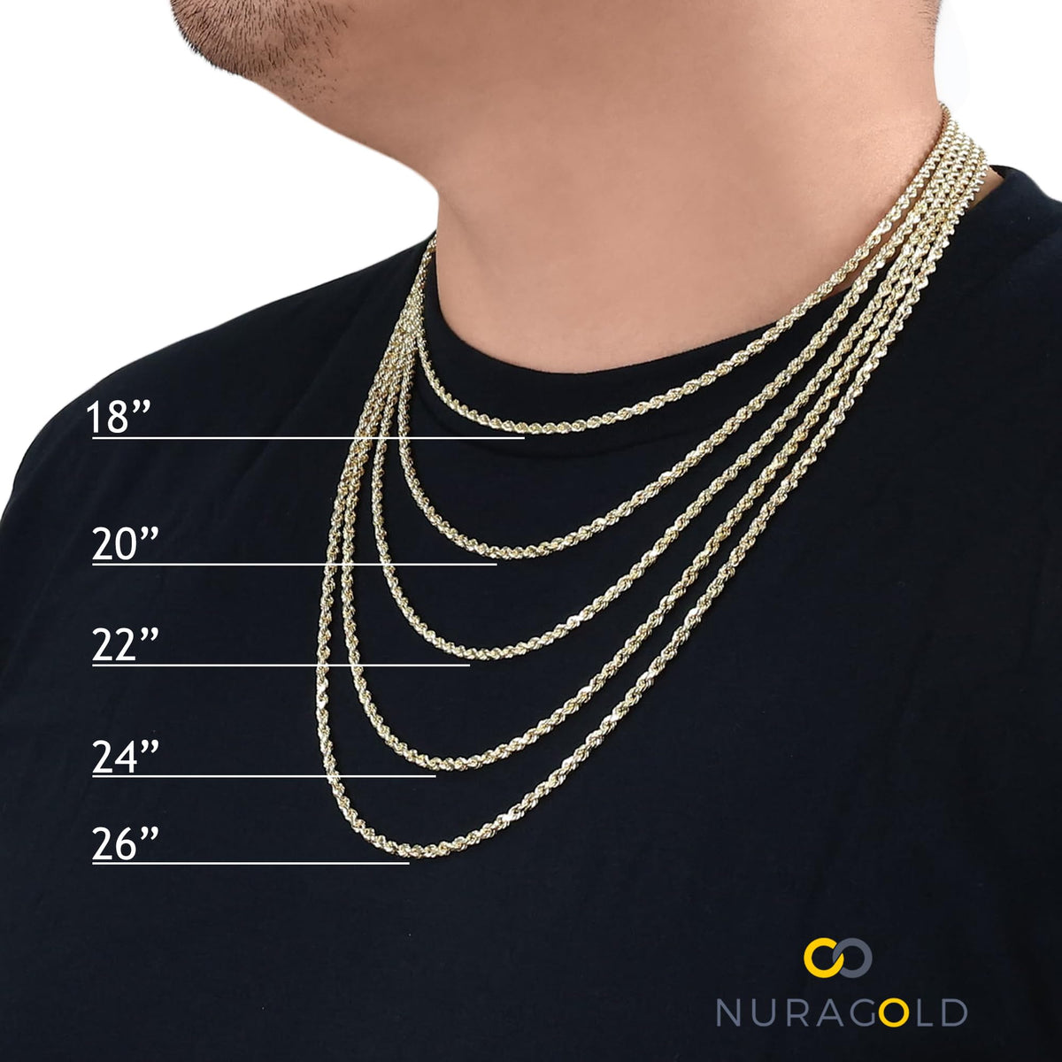 10k Yellow Gold Cuban Link Chain Necklace T883617
