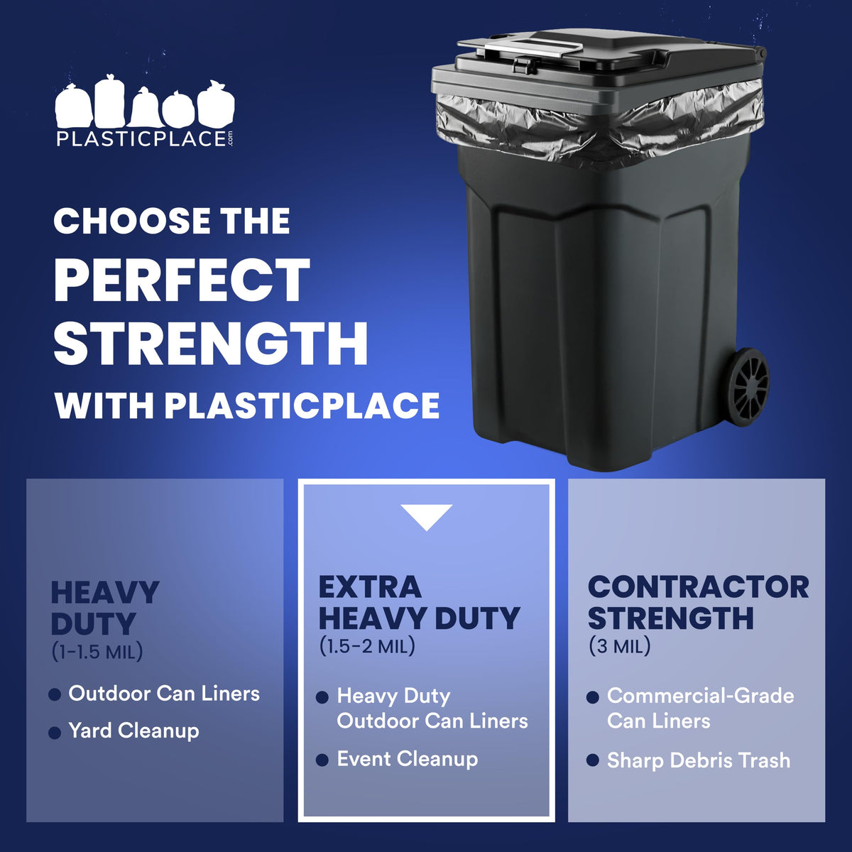 95-96 Gallon Heavy Duty 1.5 Mil Black Trash Bags 25 Count Z546