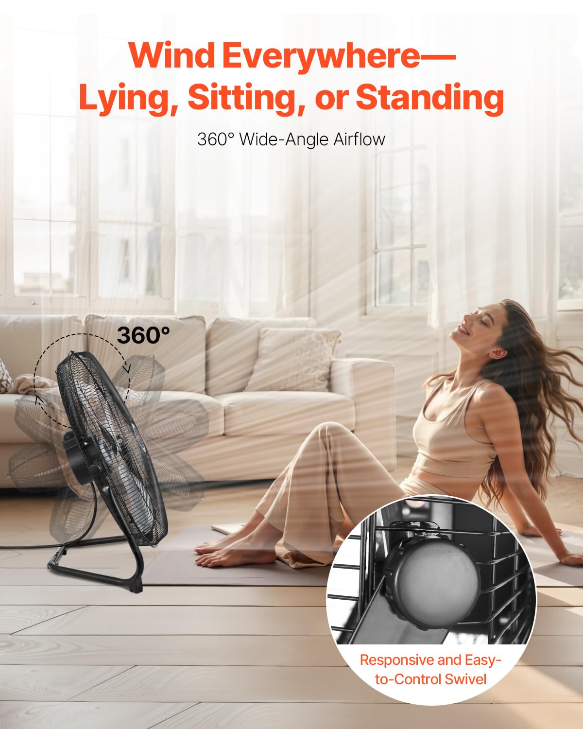 20 Inch 3 Speeds High Velocity Industrial Floor Fan U472597